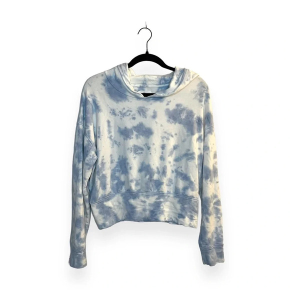 Offline by Aerie Women’s Fleece Cloud Tie Dye Crop Hoodie in Blue/White Size S - Picture 5 of 13